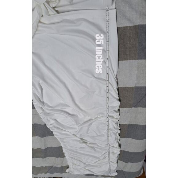 Women's Sexy V Neck Ruched Cutout Long Sleeve Bodycon Club Party Long Dress Sz S - Picture 5 of 15